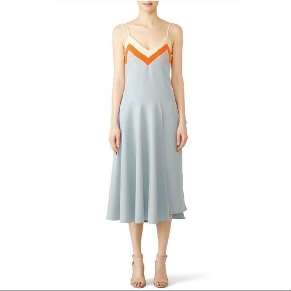 Milly cloud silky colorblock flowy midi dr…